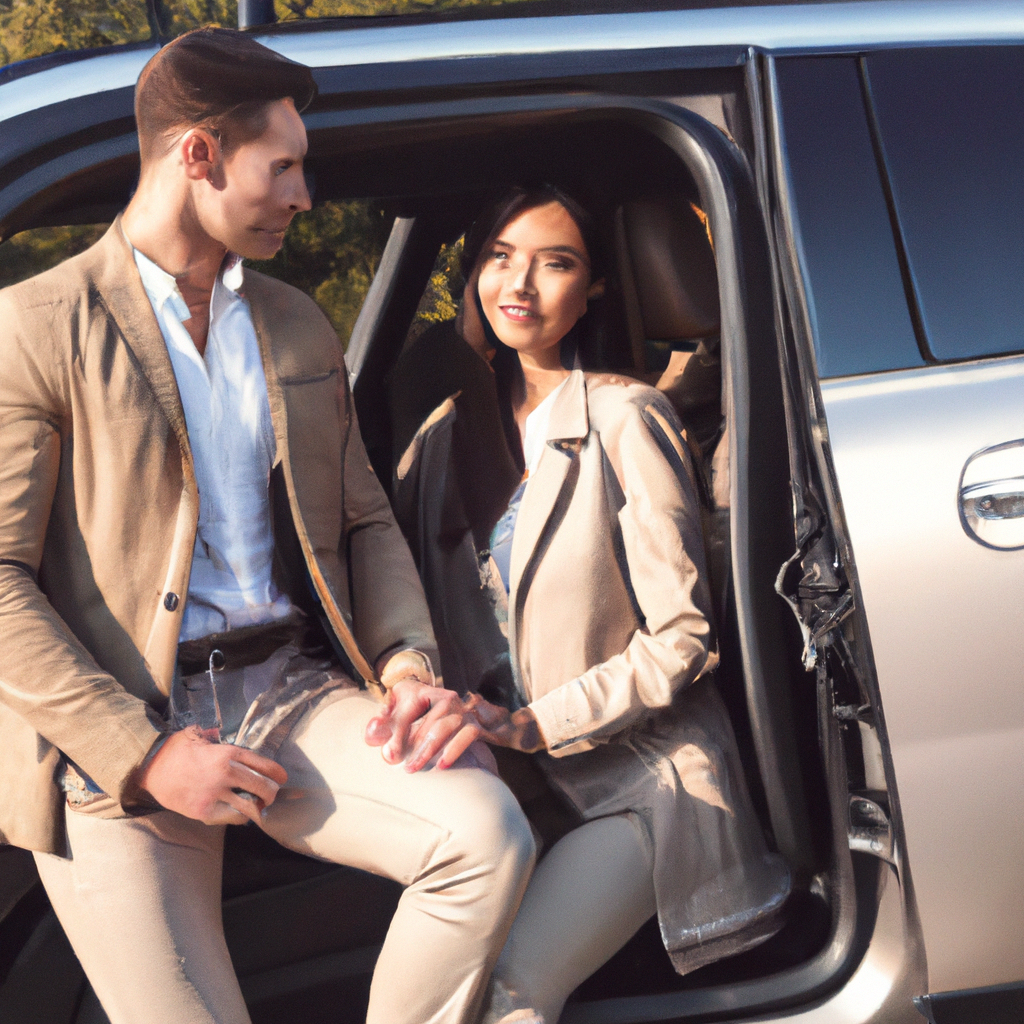 Casal com SUV novo